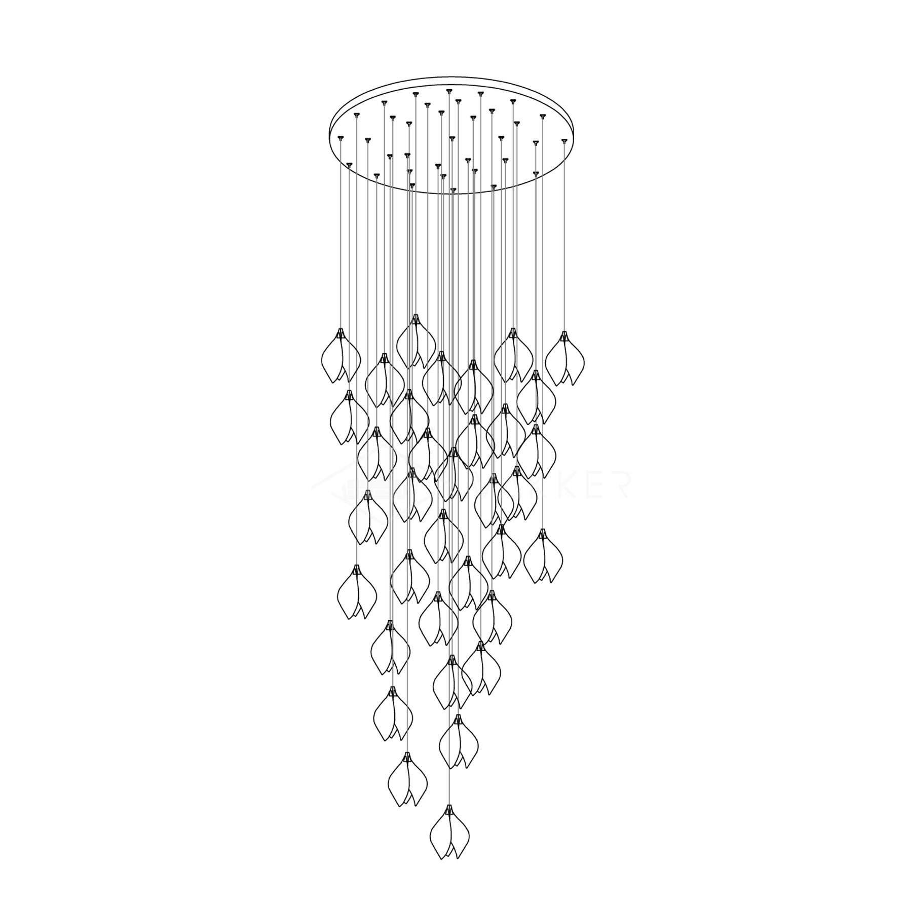Lampa wisząca kwiatowa Jarel