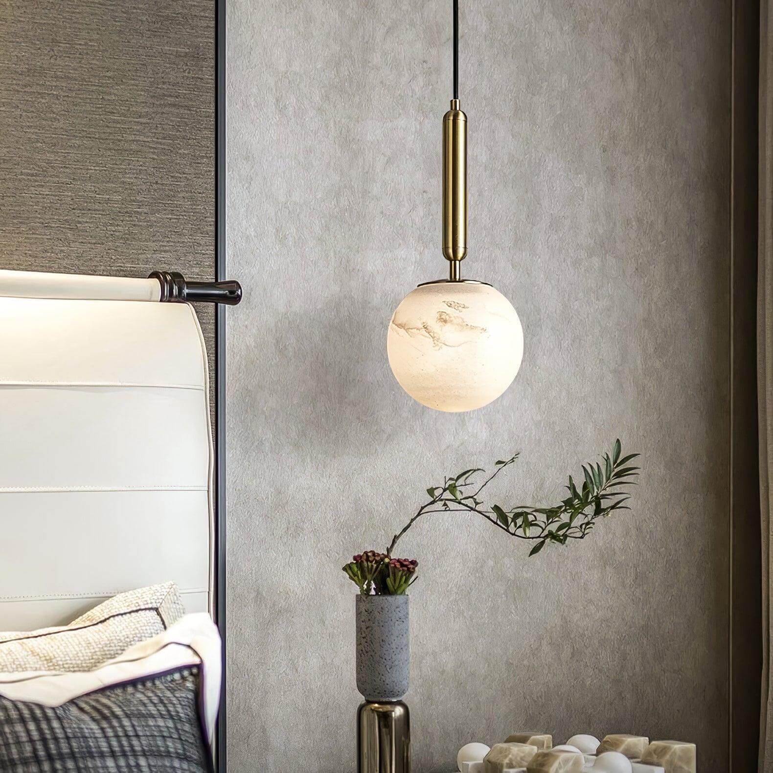 Lampa wisząca Mecora z alabastru