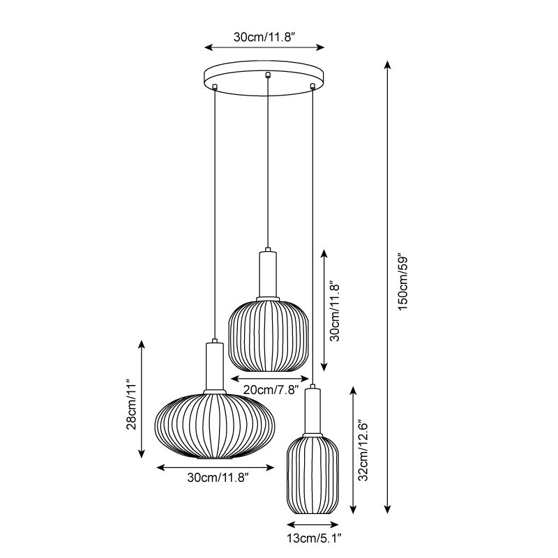 Lampa wisząca ryflowana Elma