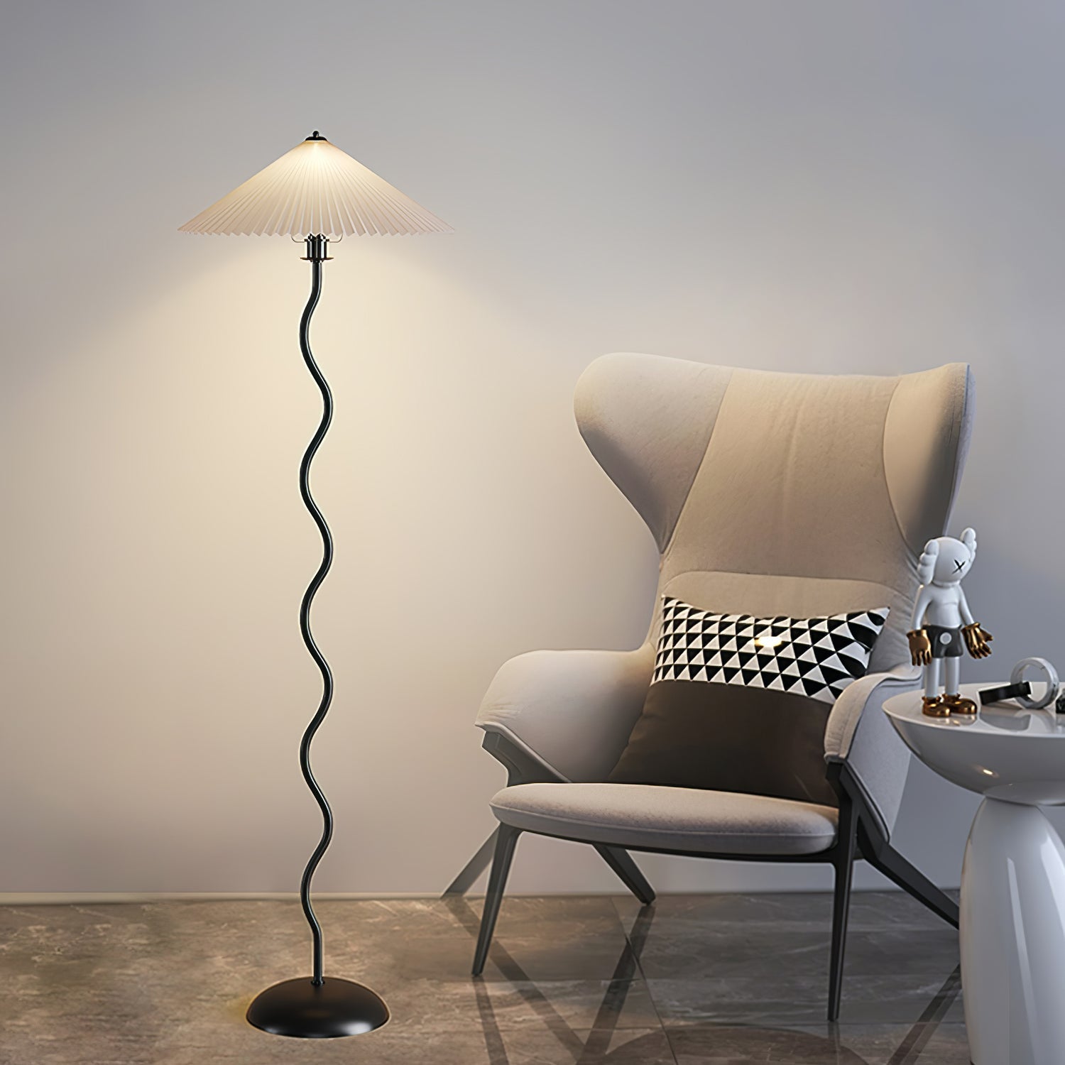 Lampa podłogowa falista Zelko