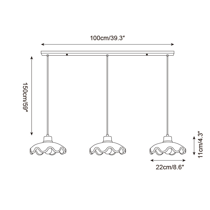 Lampa wisząca falowana Levenel