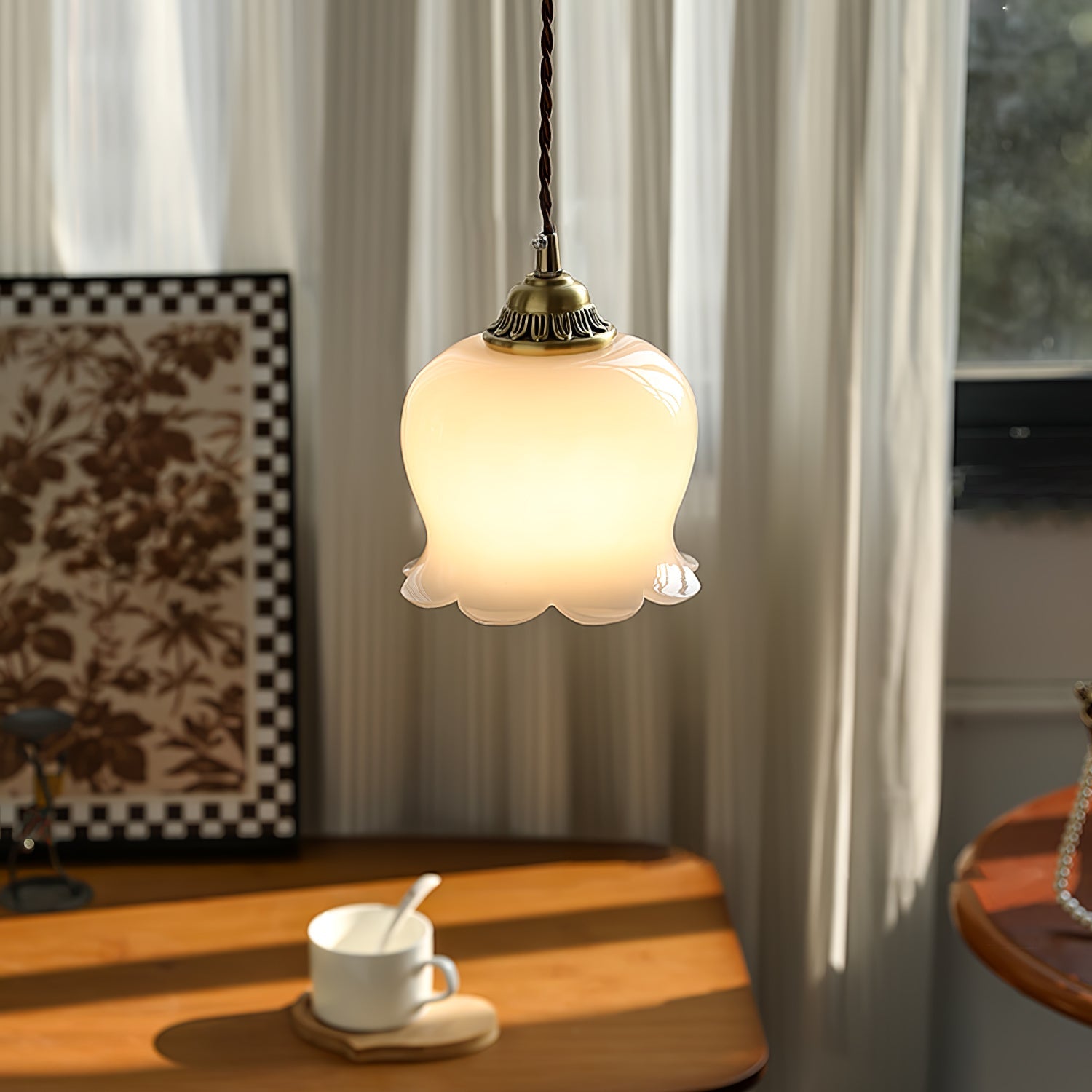 Lampa wisząca kwiatowa Anow