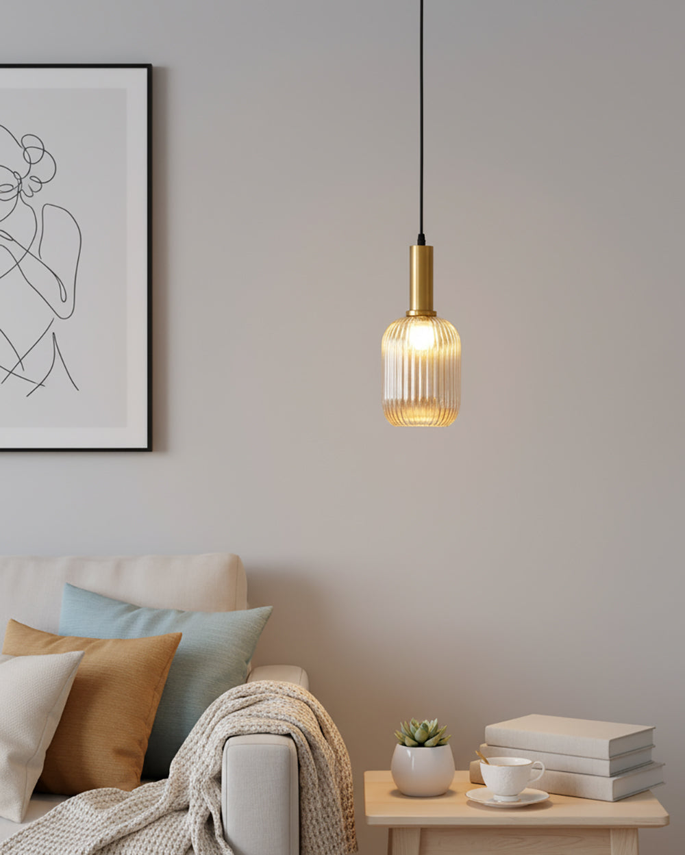 Lampa wisząca ryflowana Elma