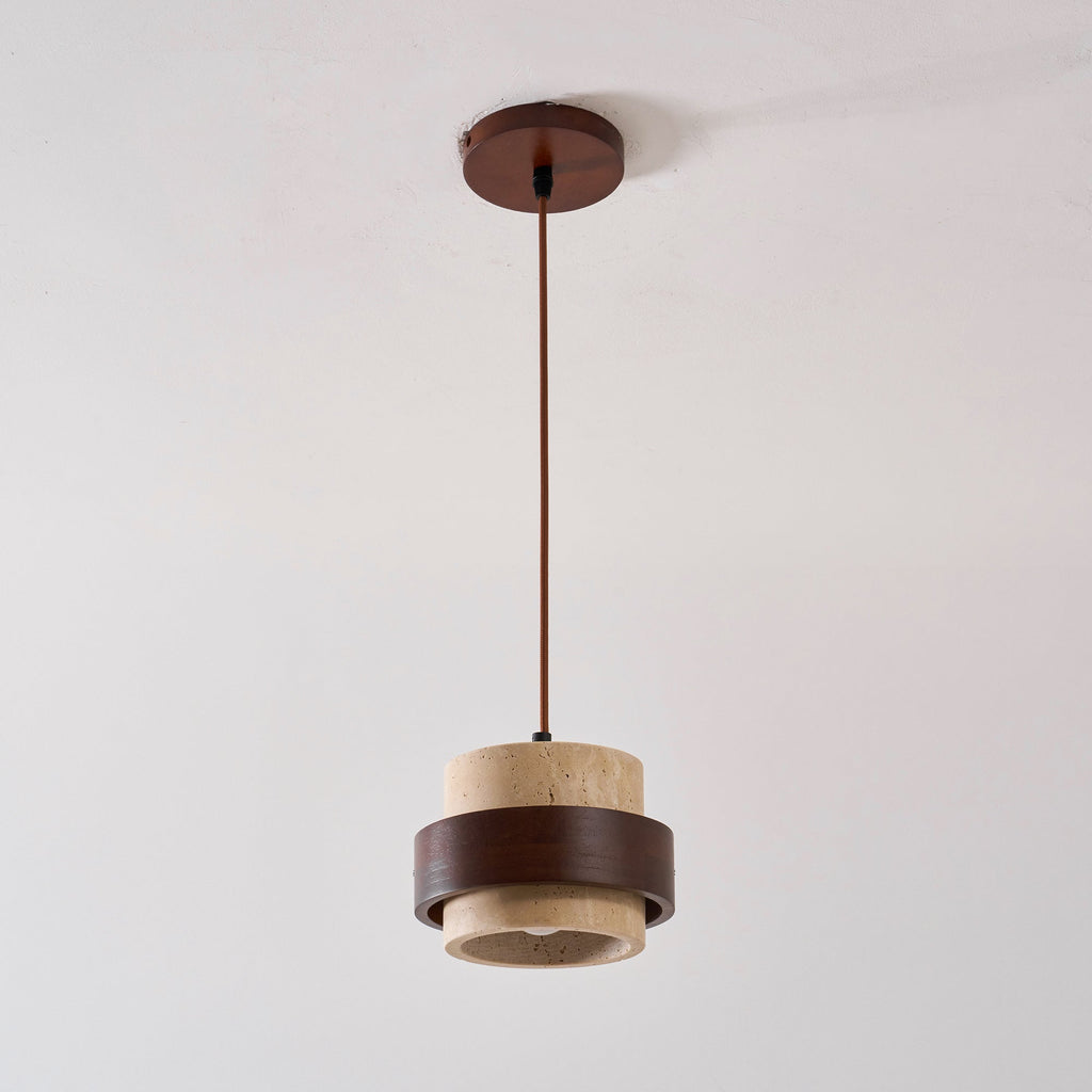 Lampa wisząca Cellone z trawertynu