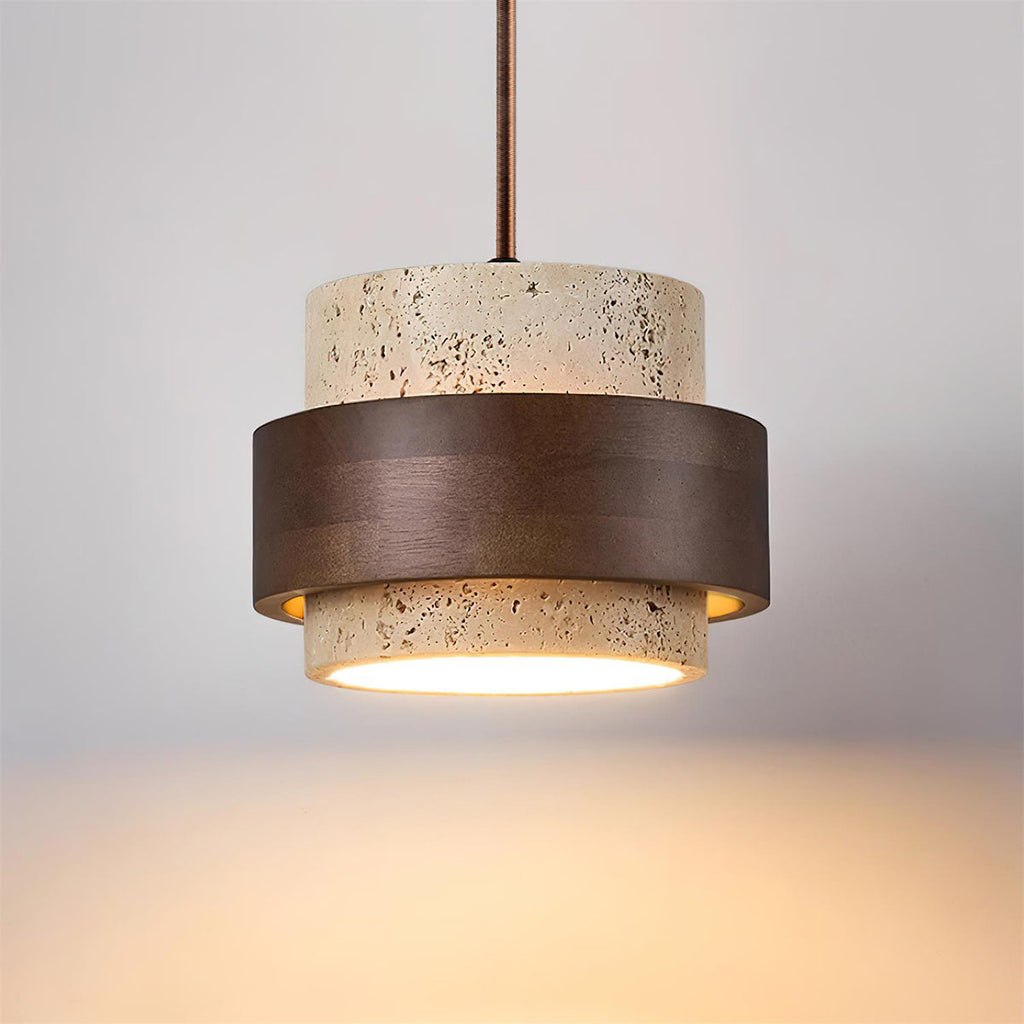 Lampa wisząca Cellone z trawertynu