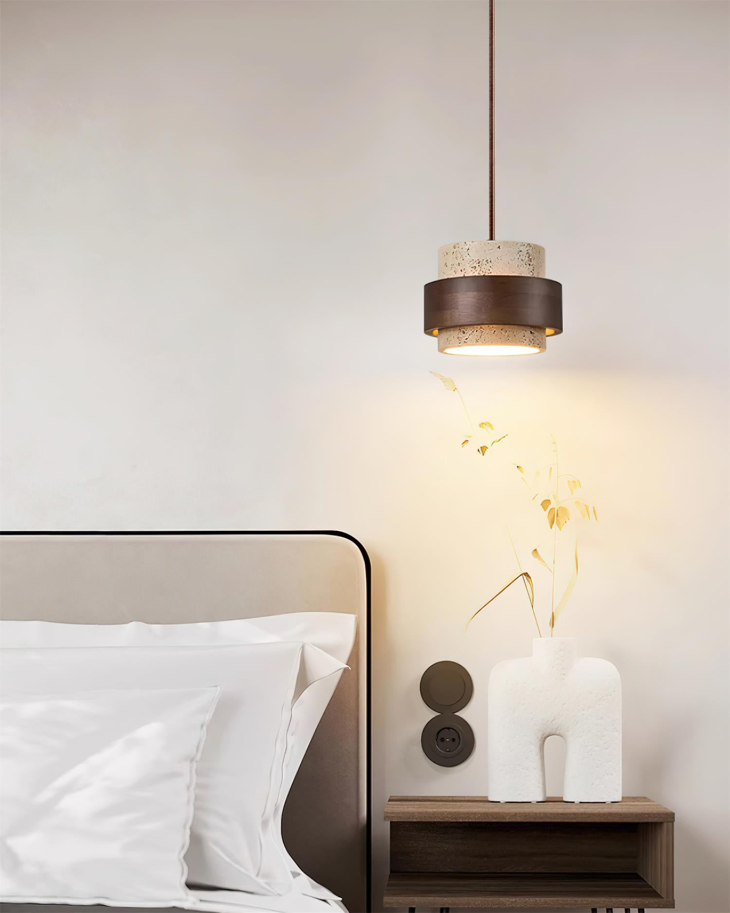 Lampa wisząca Cellone z trawertynu