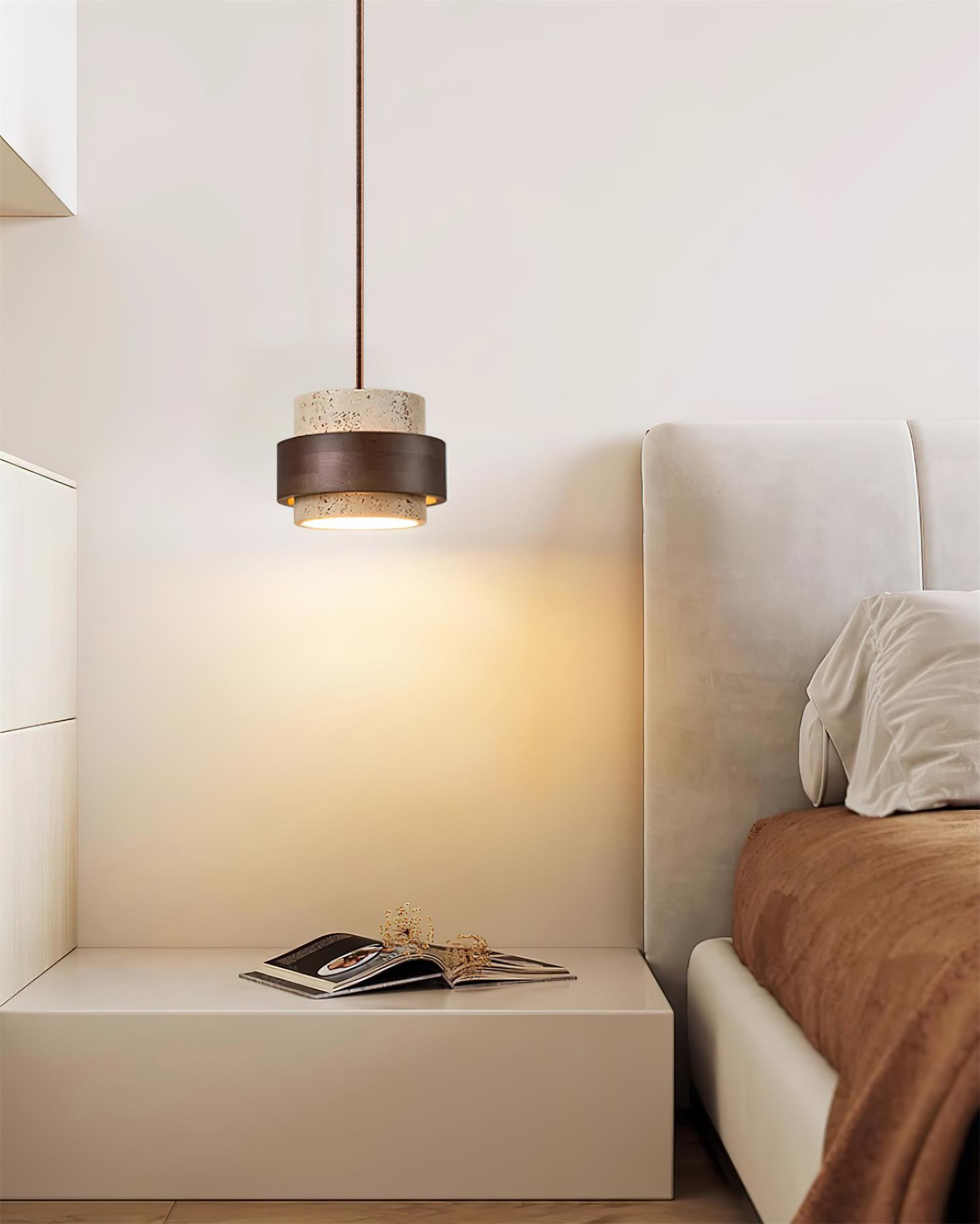 Lampa wisząca Cellone z trawertynu