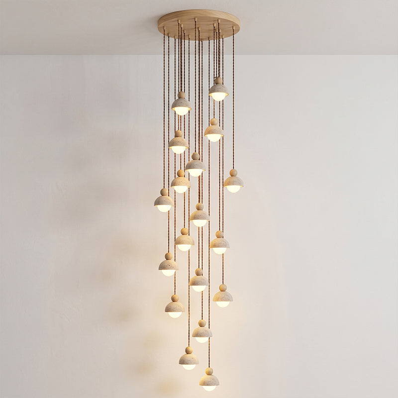 Lampa wisząca Vilose z trawertynu