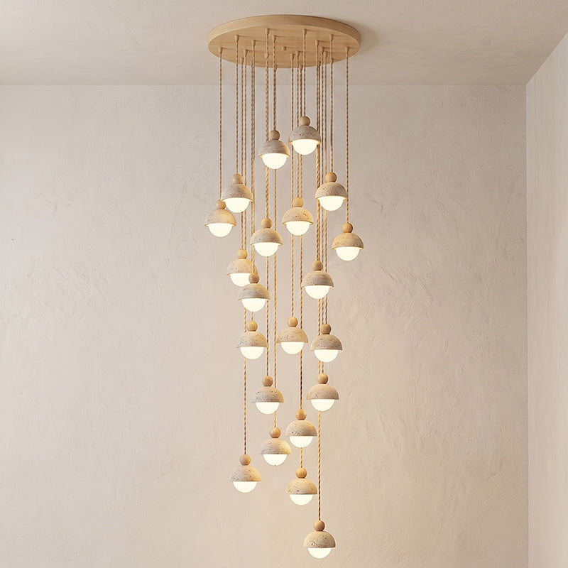 Lampa wisząca Vilose z trawertynu