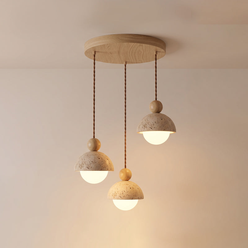 Lampa wisząca Vilose z trawertynu