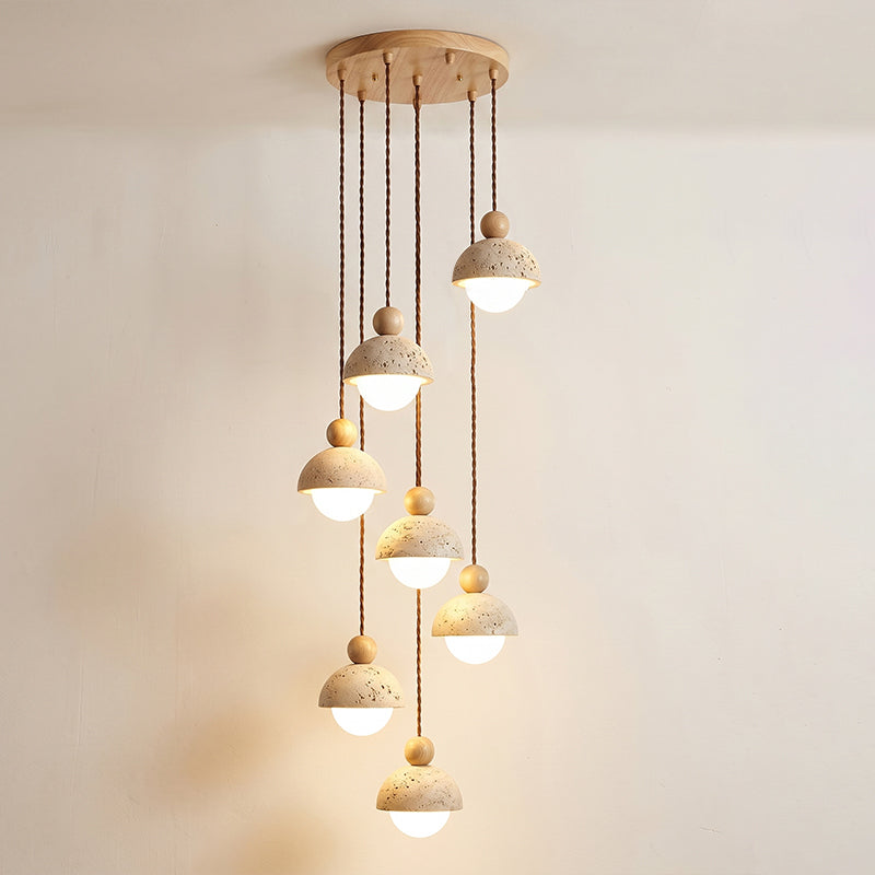 Lampa wisząca Vilose z trawertynu