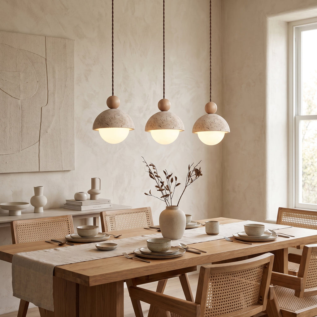 Lampa wisząca Vilose z trawertynu