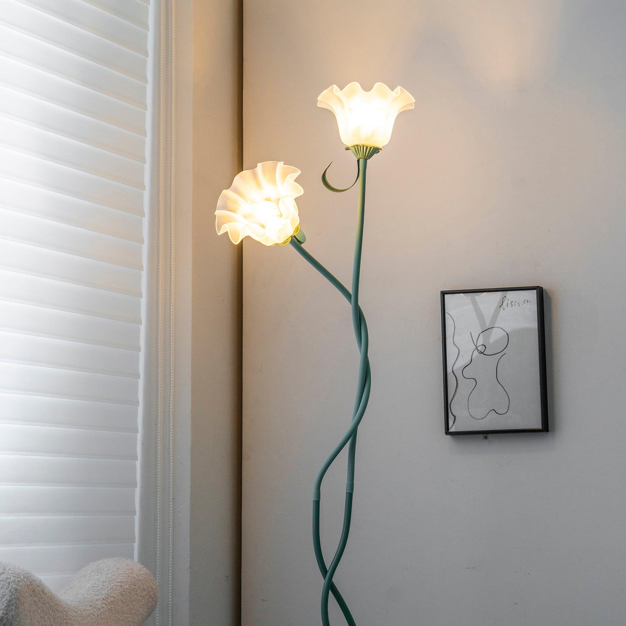 Lampa podłogowa kwiatowa Solmion