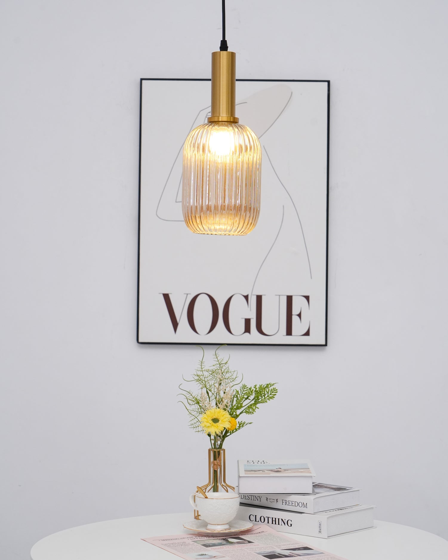 Lampa wisząca ryflowana Elma