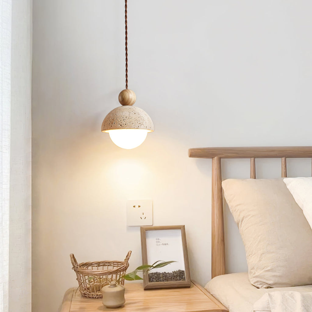Lampa wisząca Vilose z trawertynu