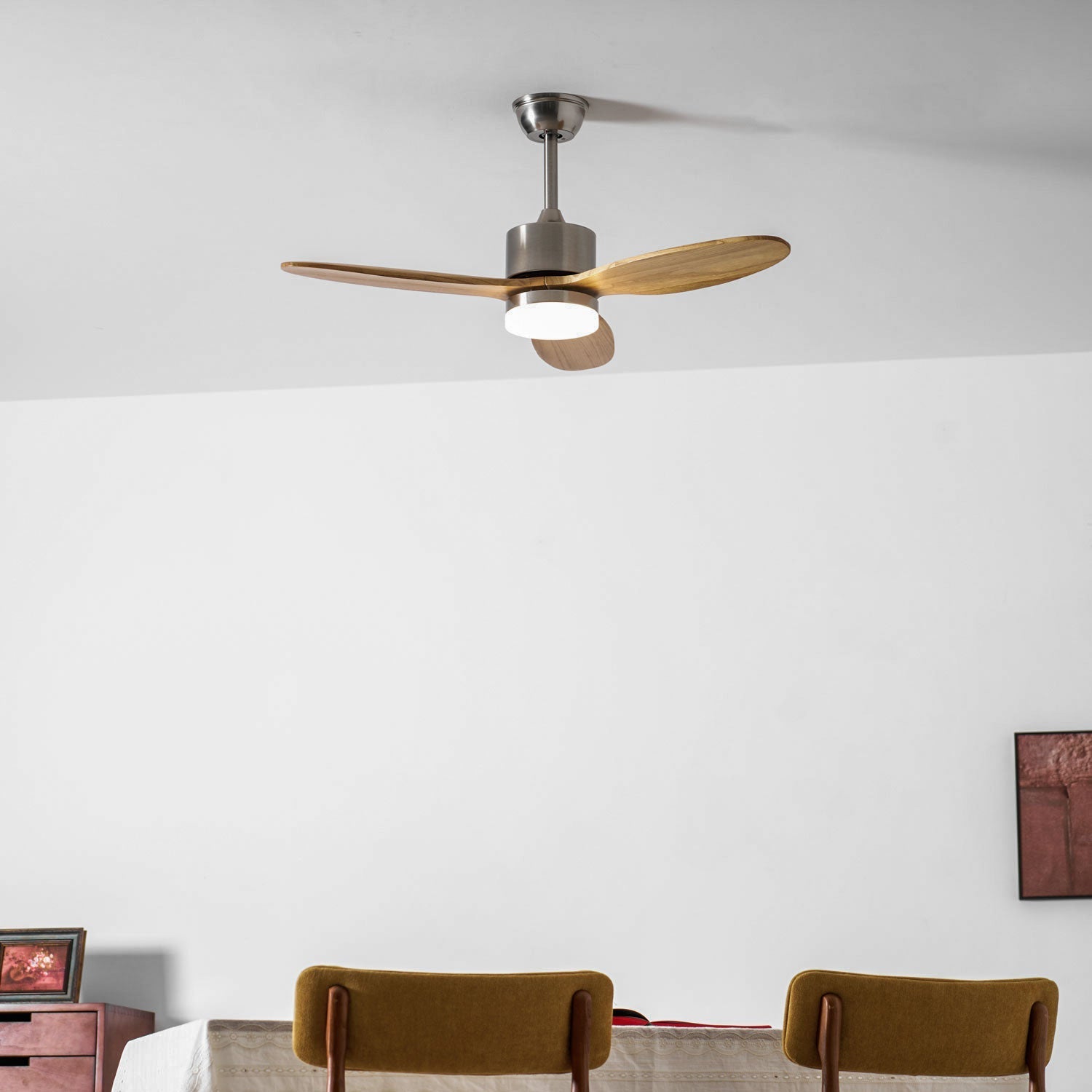Lampa z wentylatorem sufitowym Rozoma