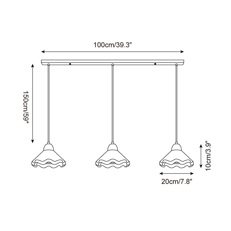 Lampa wisząca falowana Levenel