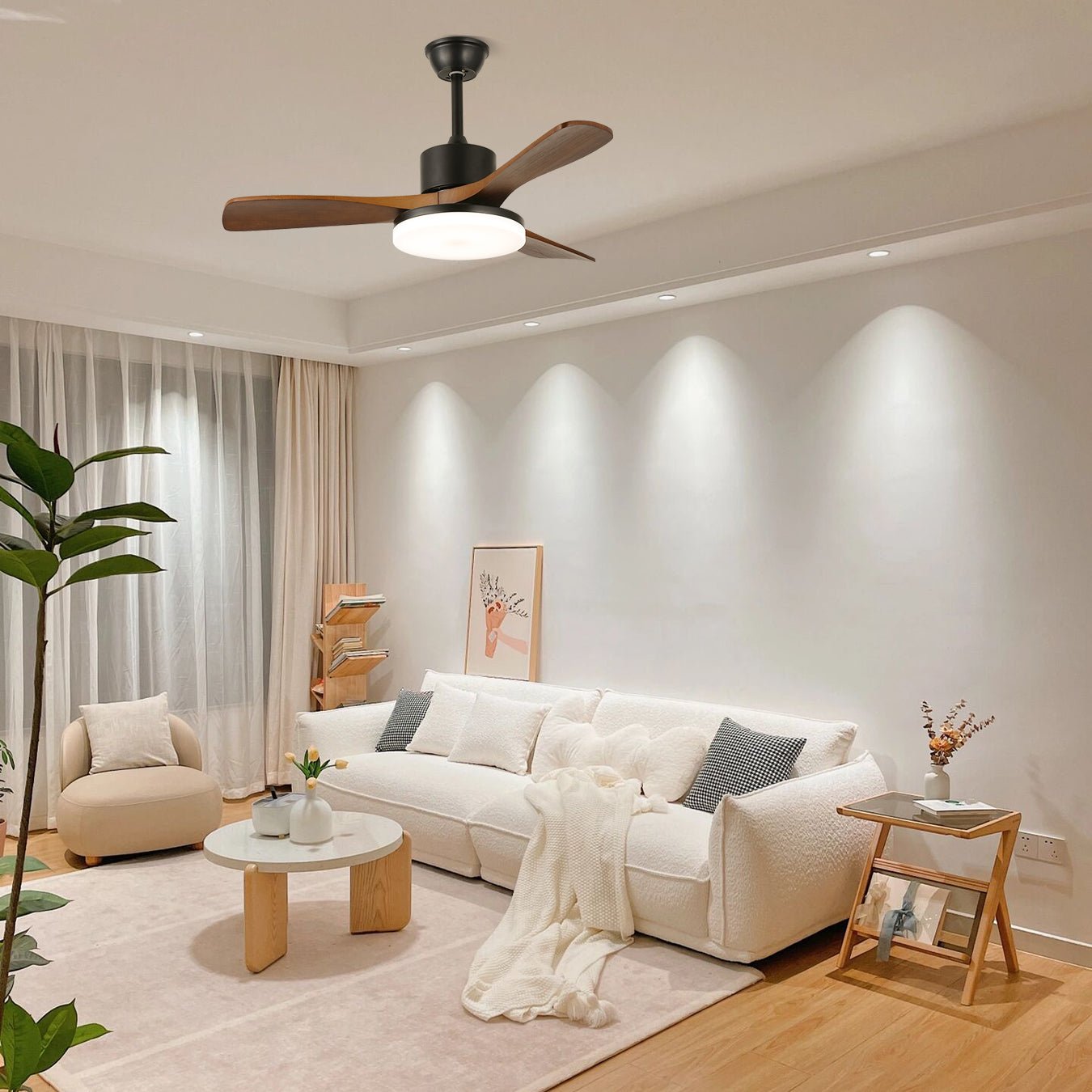 Lampa z wentylatorem sufitowym Sorelza