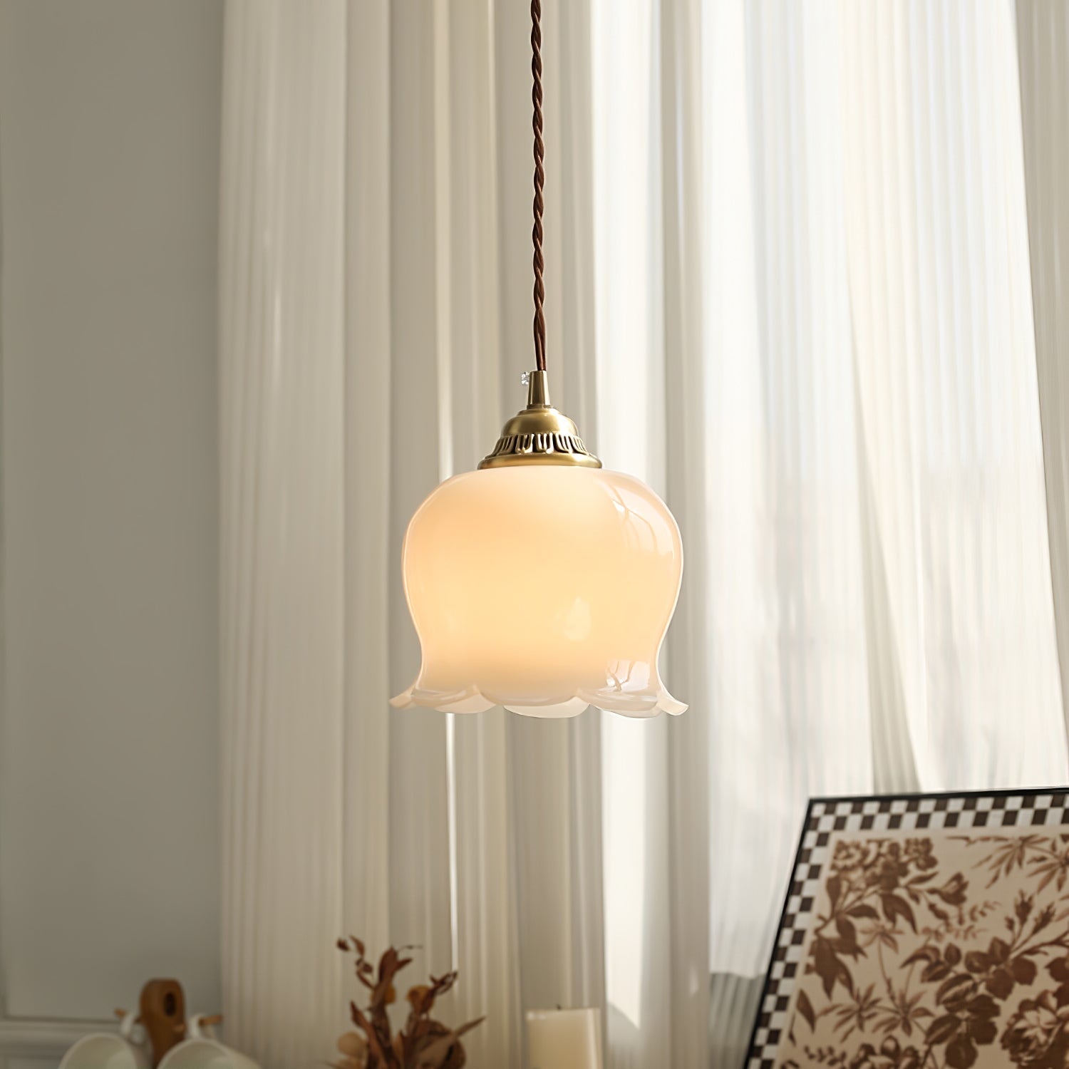 Lampa wisząca kwiatowa Anow