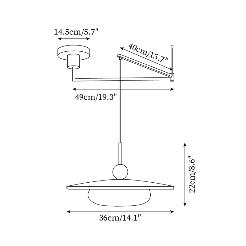 Lampa wisząca regulowana Zanra
