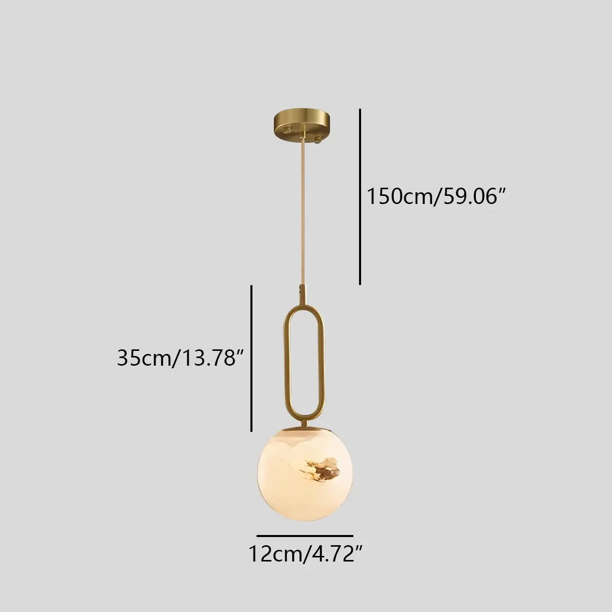 Lampa wisząca Lacose z trawertynu