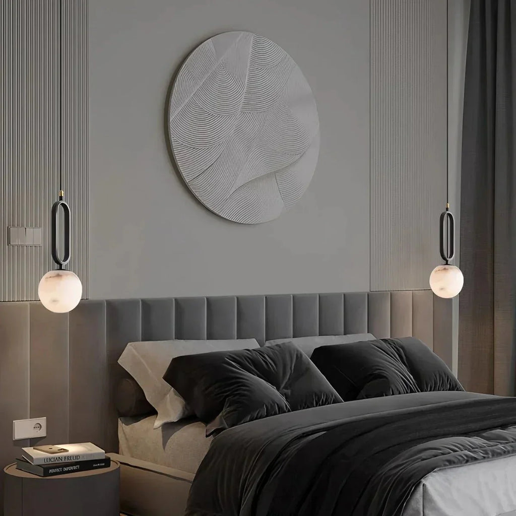 Lampa wisząca Lacose z trawertynu
